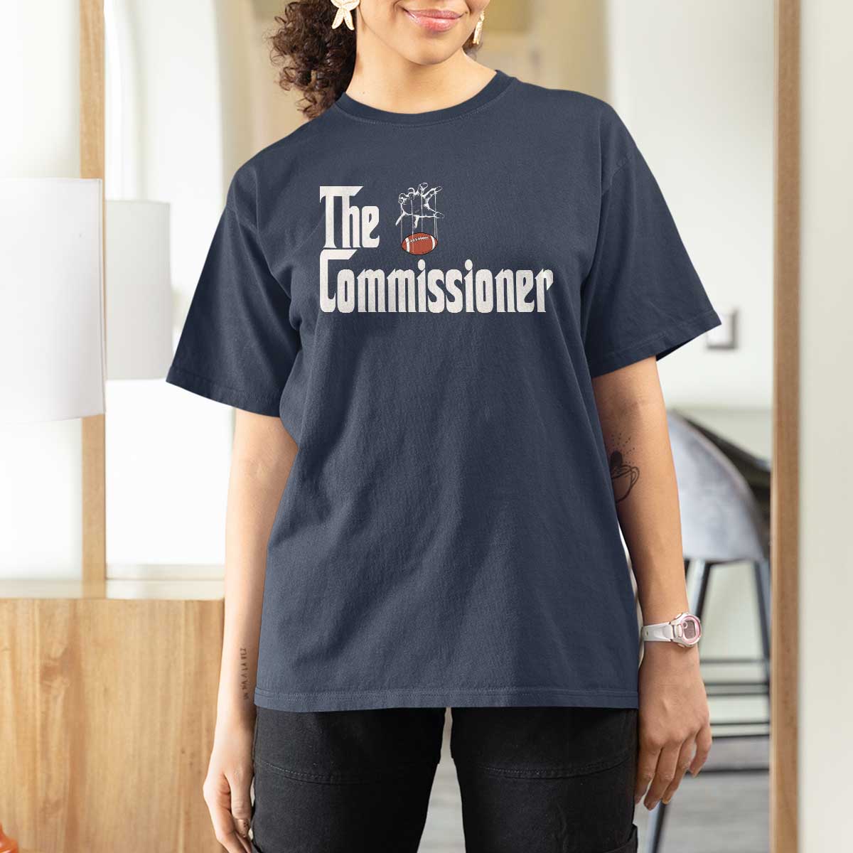 Fantasy Football Commissioner T Shirt For Women Draft Party Commish FFL - Wonder Print Shop