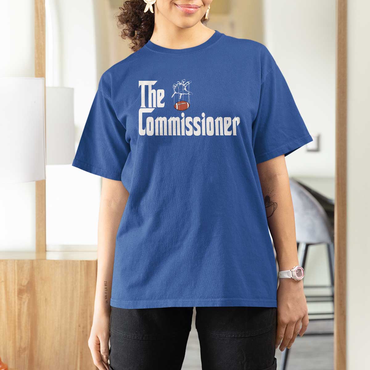 Fantasy Football Commissioner T Shirt For Women Draft Party Commish FFL - Wonder Print Shop