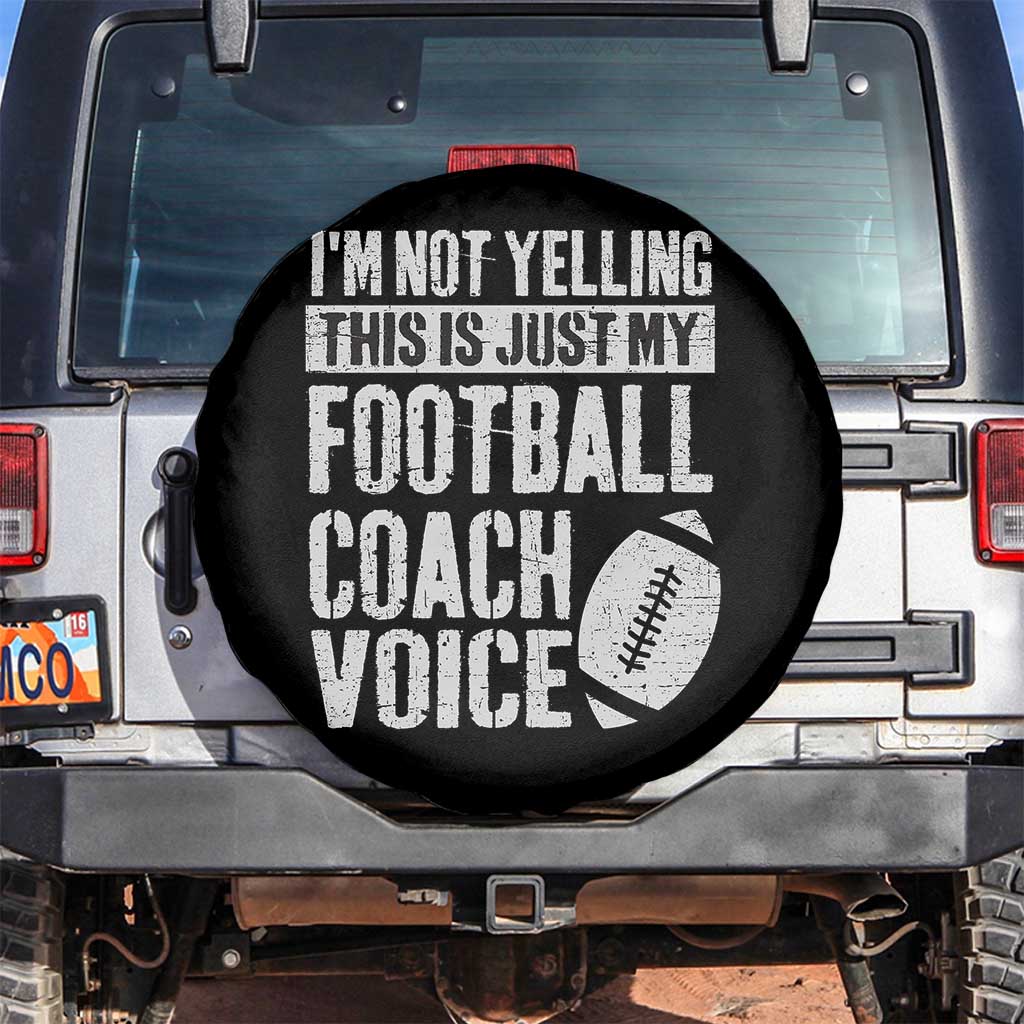 Football Coach Spare Tire Cover Cool Distressed Vintage Funny Not Yelling - Wonder Print Shop