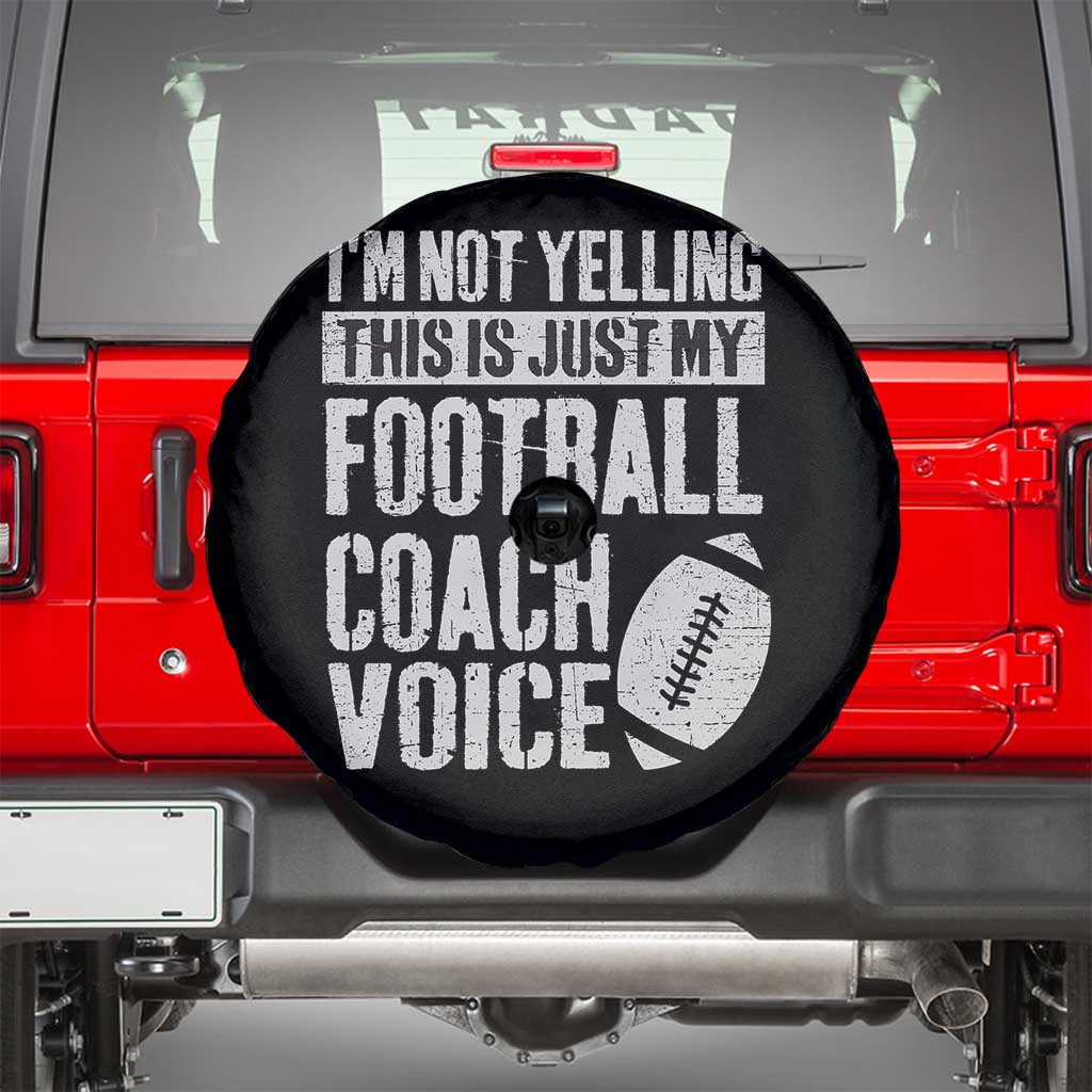 Football Coach Spare Tire Cover Cool Distressed Vintage Funny Not Yelling - Wonder Print Shop