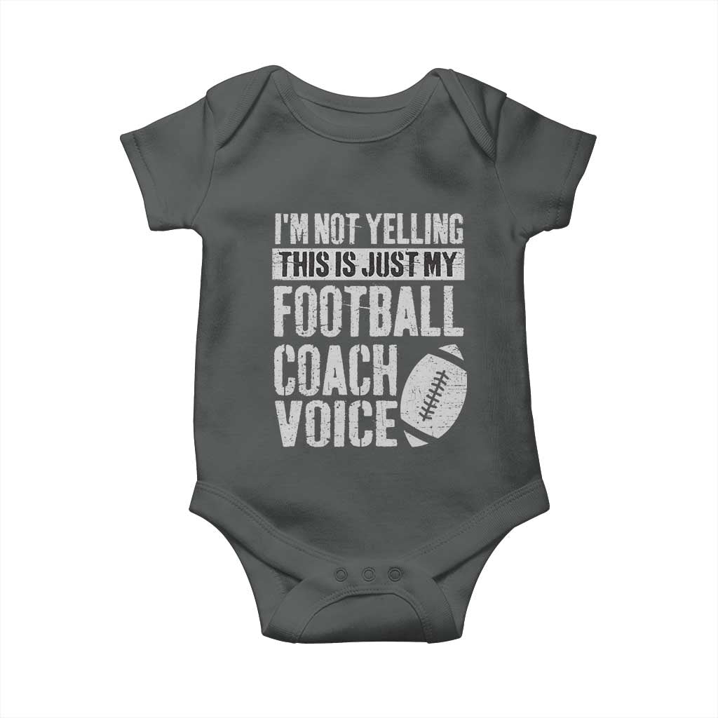 Football Coach Baby Onesie Cool Distressed Vintage Funny Not Yelling - Wonder Print Shop
