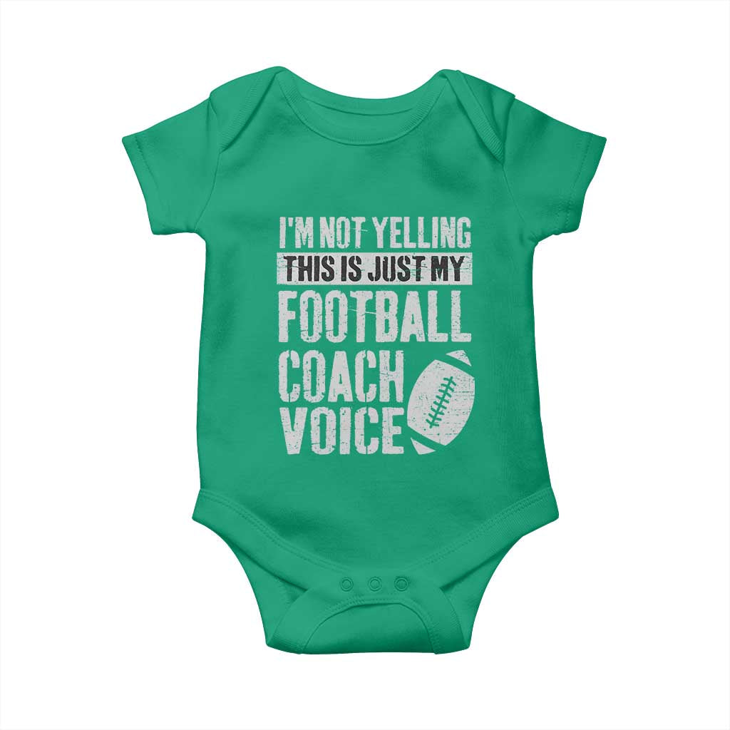 Football Coach Baby Onesie Cool Distressed Vintage Funny Not Yelling - Wonder Print Shop