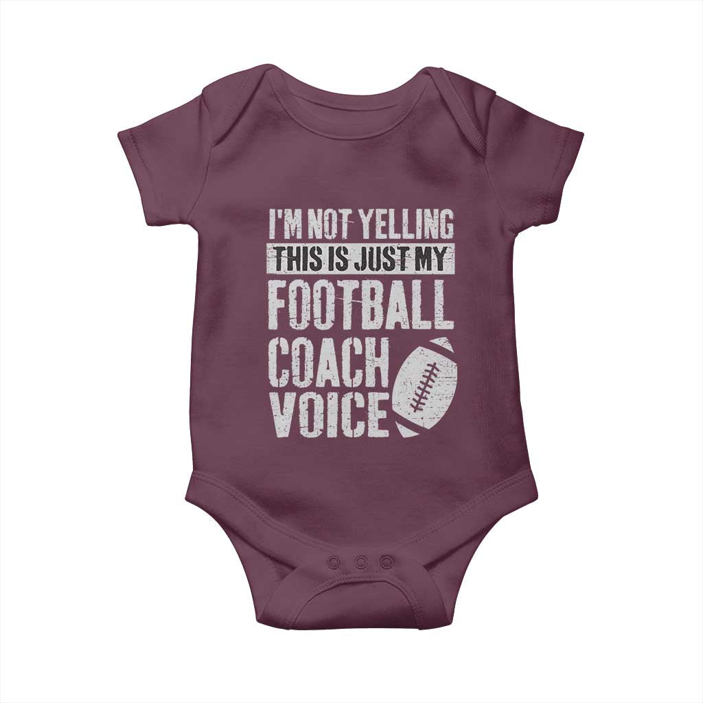 Football Coach Baby Onesie Cool Distressed Vintage Funny Not Yelling - Wonder Print Shop