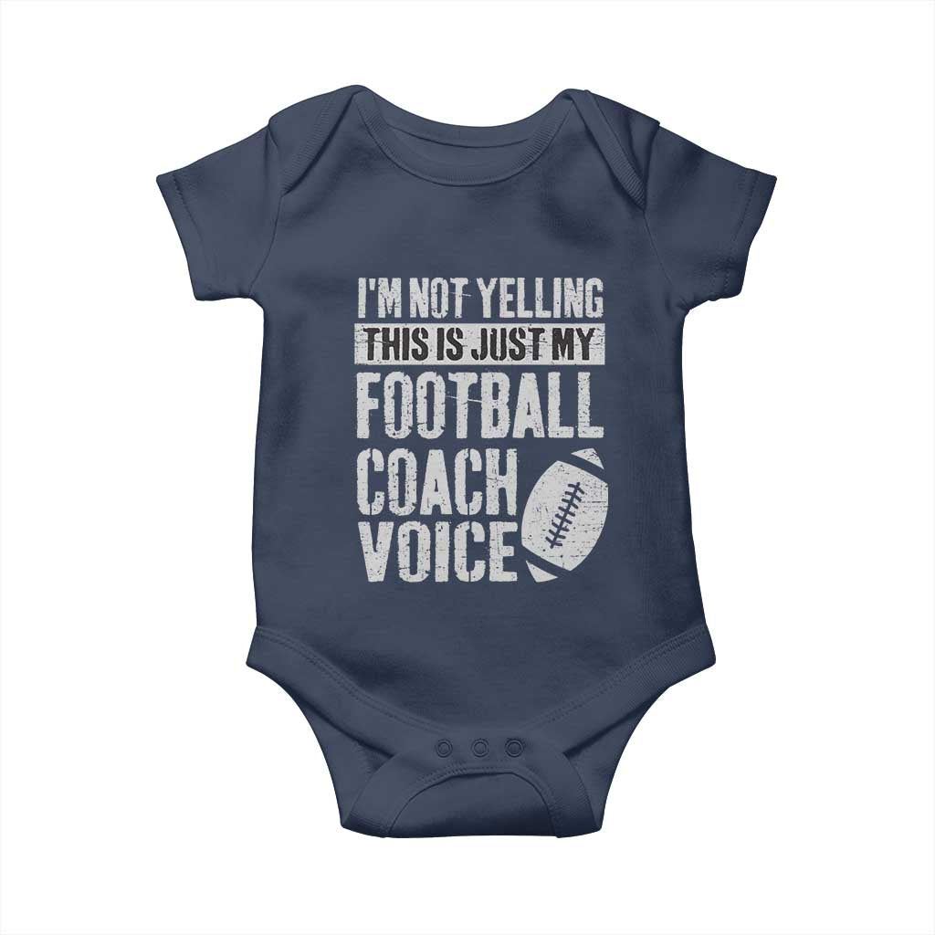 Football Coach Baby Onesie Cool Distressed Vintage Funny Not Yelling - Wonder Print Shop