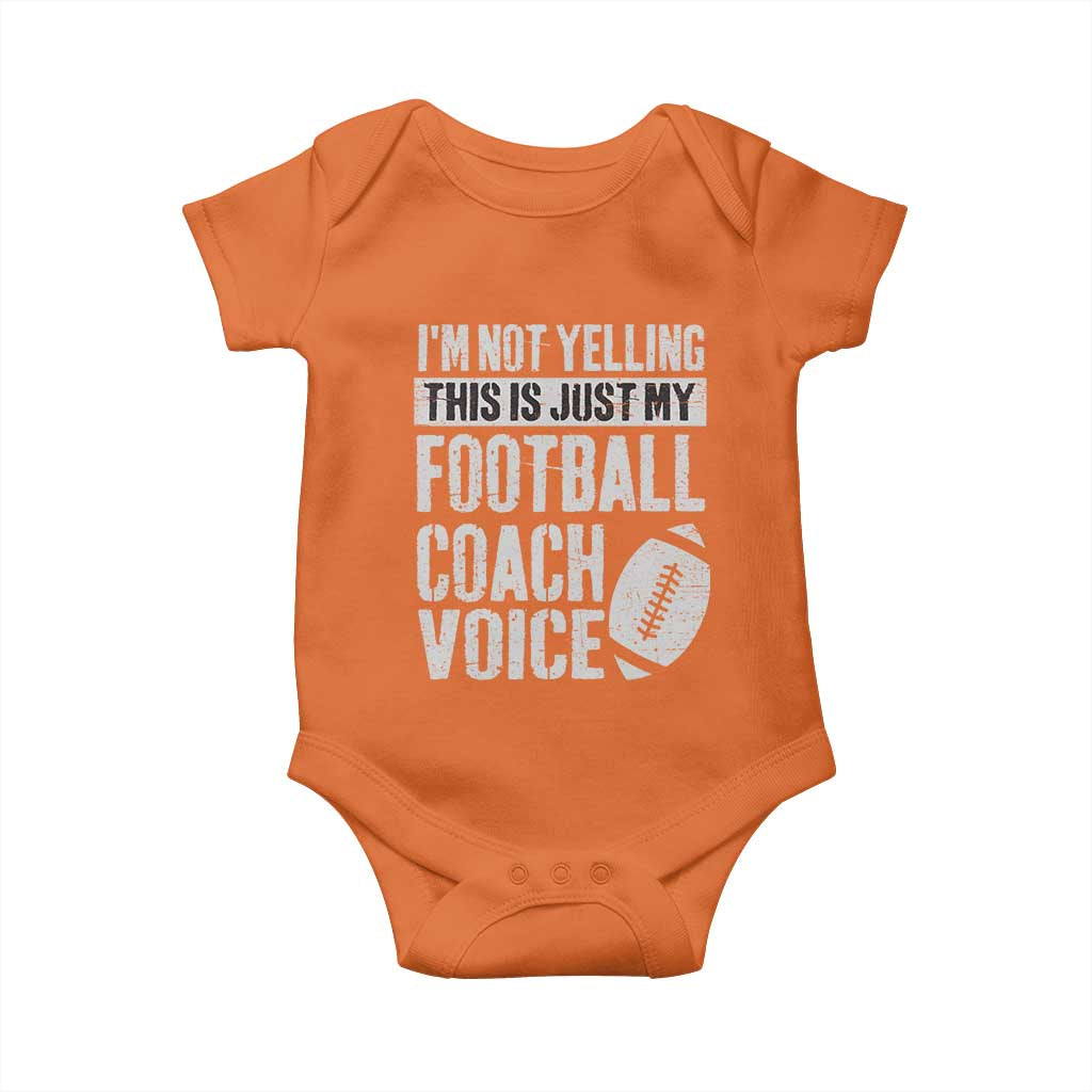 Football Coach Baby Onesie Cool Distressed Vintage Funny Not Yelling - Wonder Print Shop