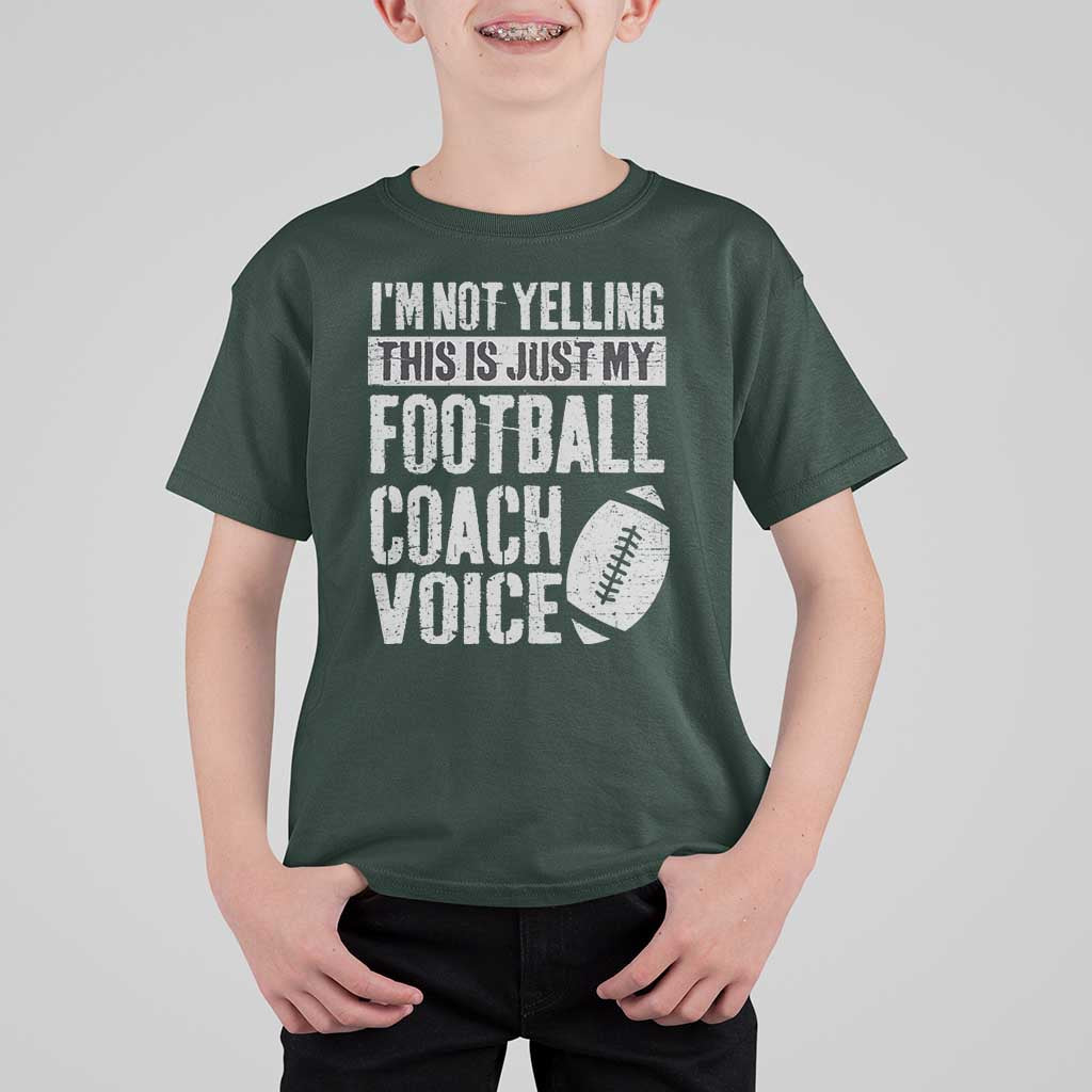 Football Coach T Shirt For Kid Cool Distressed Vintage Funny Not Yelling - Wonder Print Shop