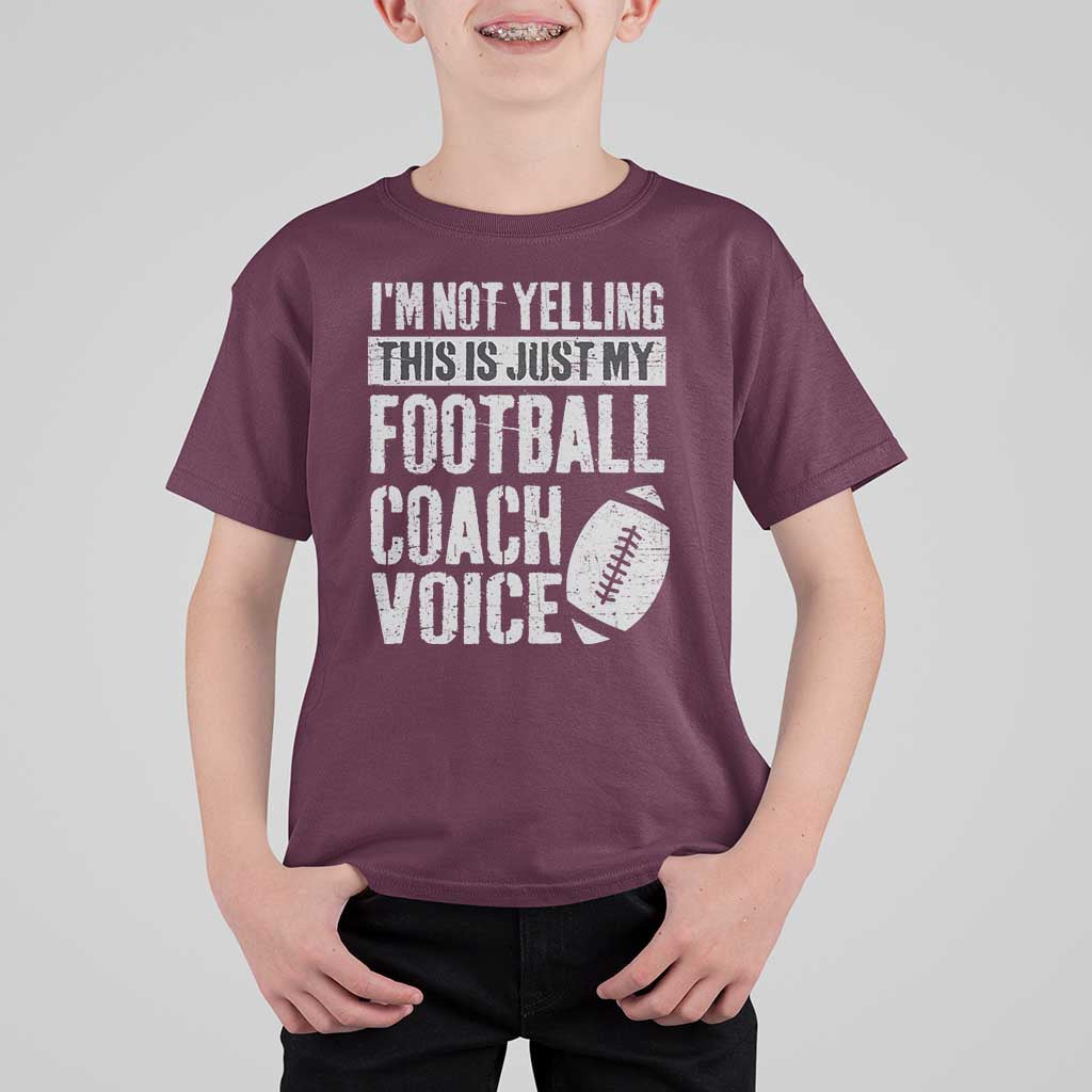 Football Coach T Shirt For Kid Cool Distressed Vintage Funny Not Yelling - Wonder Print Shop