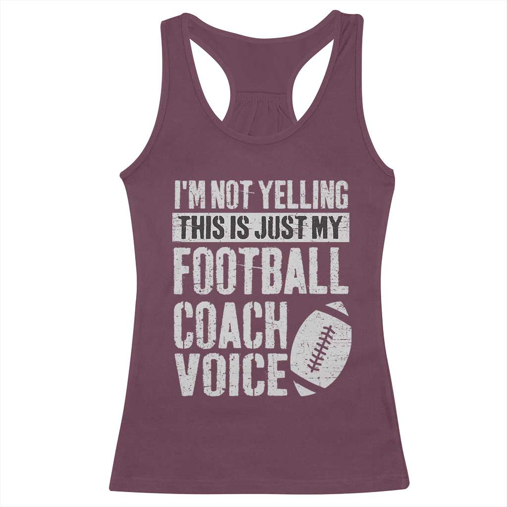 Football Coach Racerback Tank Top Cool Distressed Vintage Funny Not Yelling - Wonder Print Shop