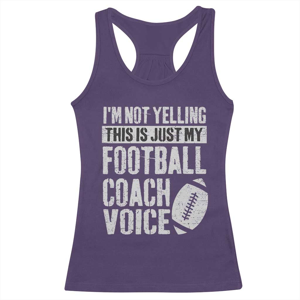 Football Coach Racerback Tank Top Cool Distressed Vintage Funny Not Yelling - Wonder Print Shop