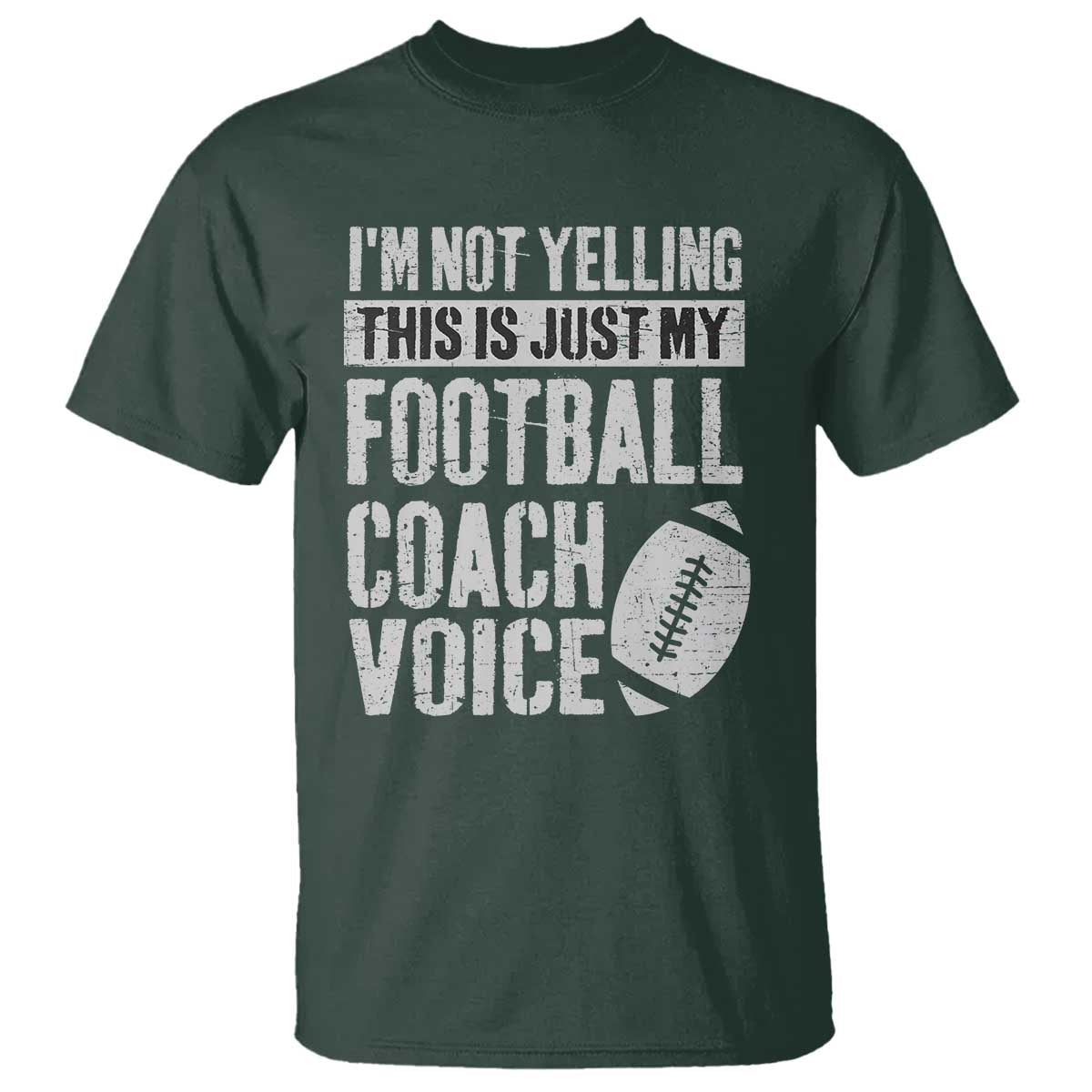 Football Coach T Shirt Cool Distressed Vintage Funny Not Yelling - Wonder Print Shop