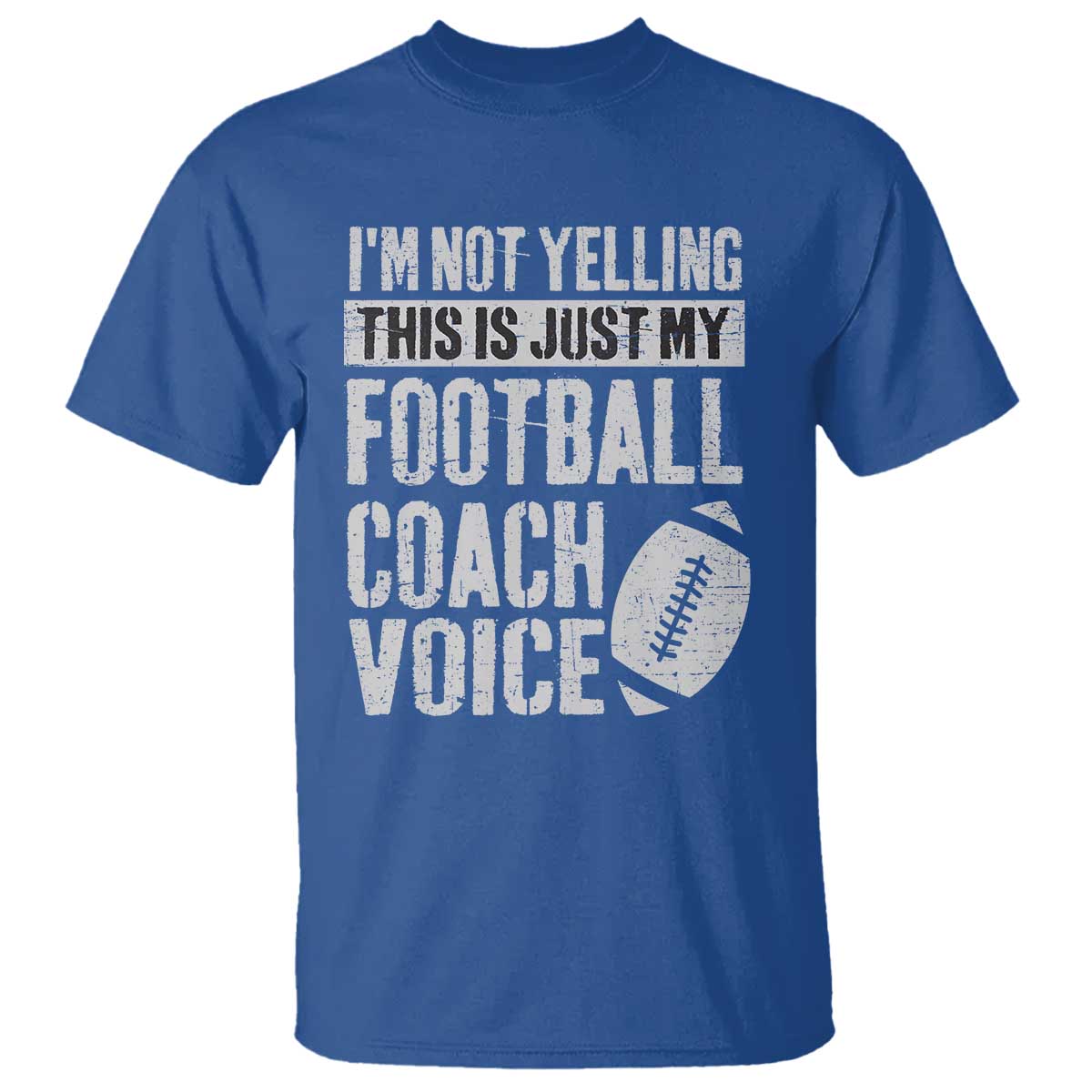 Football Coach T Shirt Cool Distressed Vintage Funny Not Yelling - Wonder Print Shop
