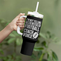 Football Coach Tumbler With Handle Cool Distressed Vintage Funny Not Yelling - Wonder Print Shop
