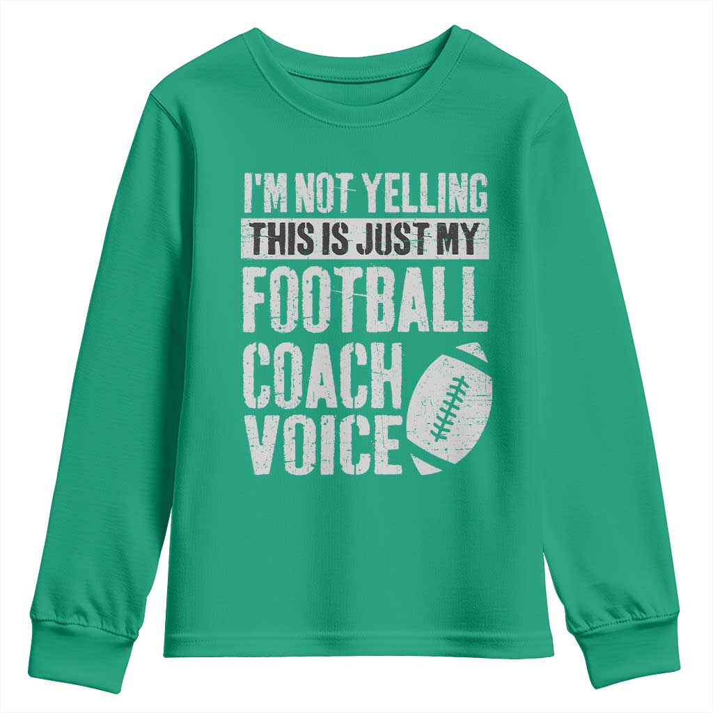 Football Coach Youth Sweatshirt Cool Distressed Vintage Funny Not Yelling - Wonder Print Shop