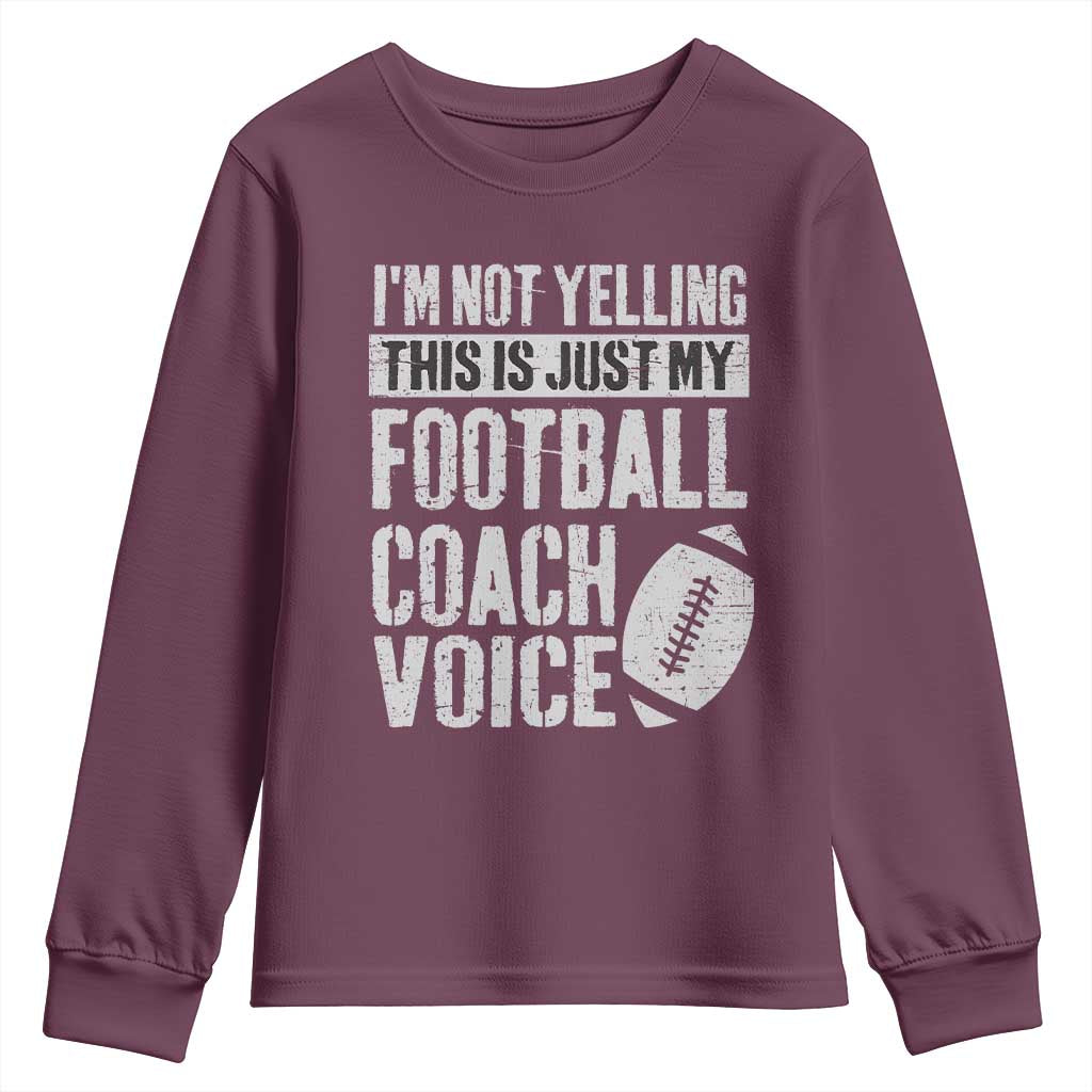 Football Coach Youth Sweatshirt Cool Distressed Vintage Funny Not Yelling - Wonder Print Shop