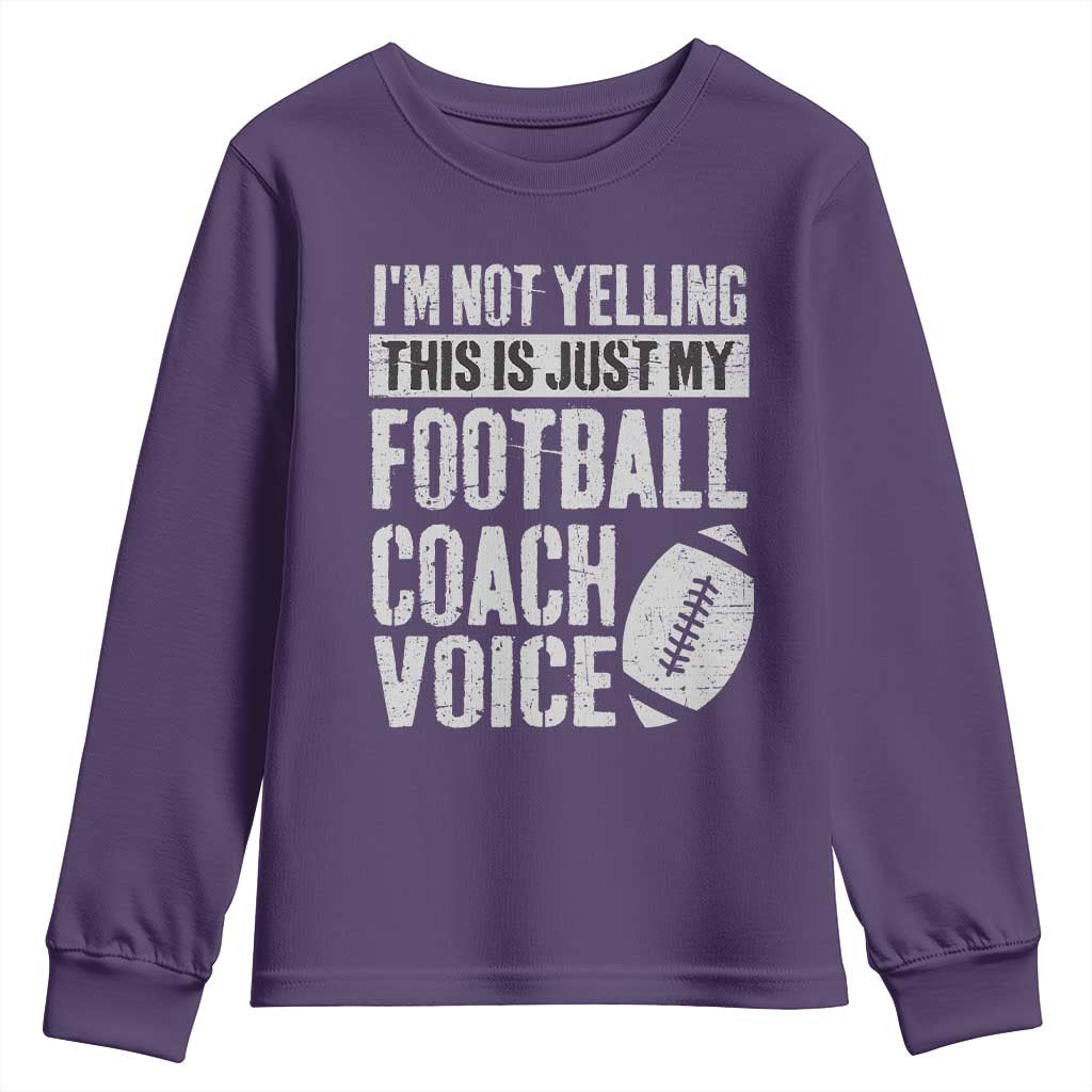 Football Coach Youth Sweatshirt Cool Distressed Vintage Funny Not Yelling - Wonder Print Shop