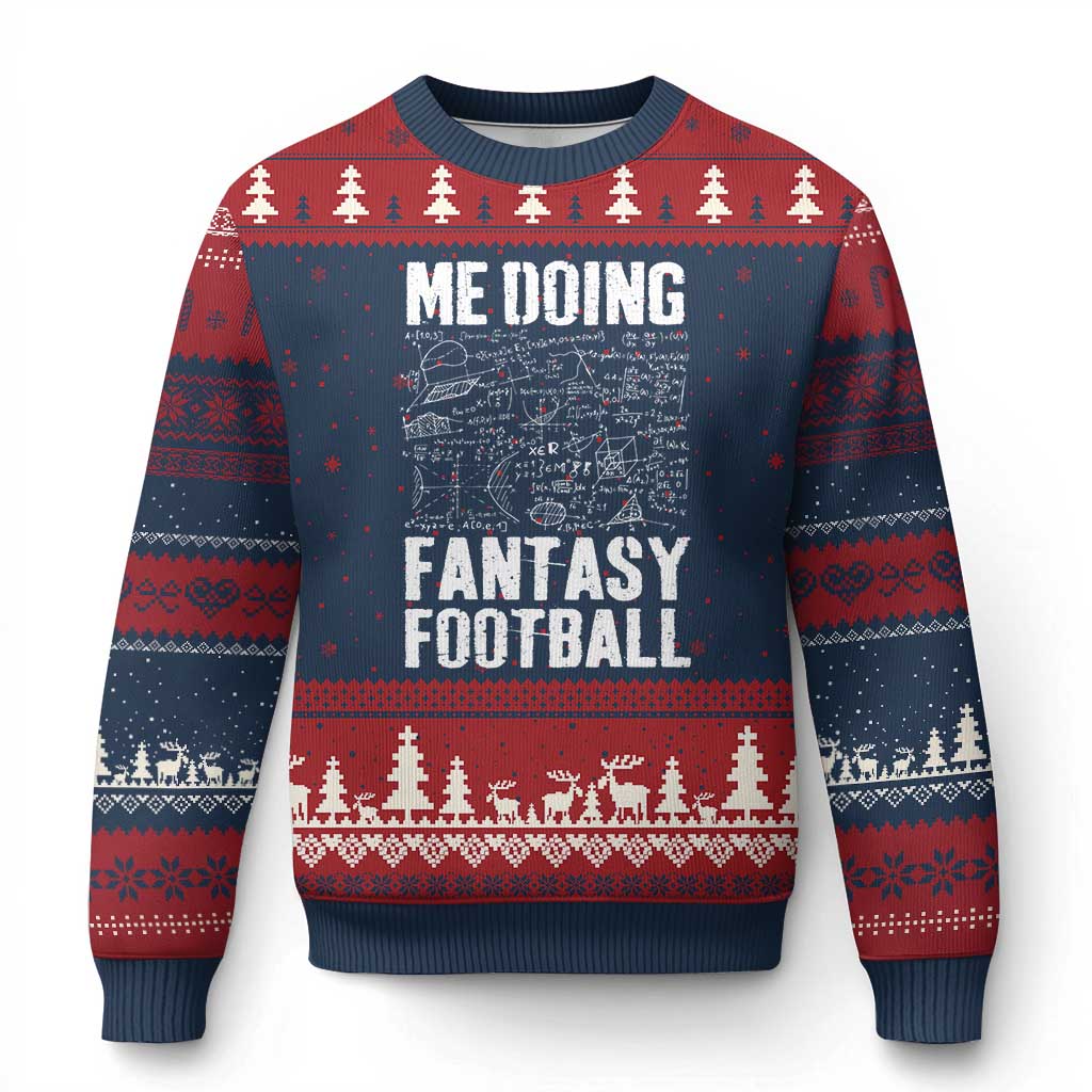 Funny Fantasy Football Ugly Christmas Sweater Draft Party Commish FFL Vintage Touchdown Season - Wonder Print Shop