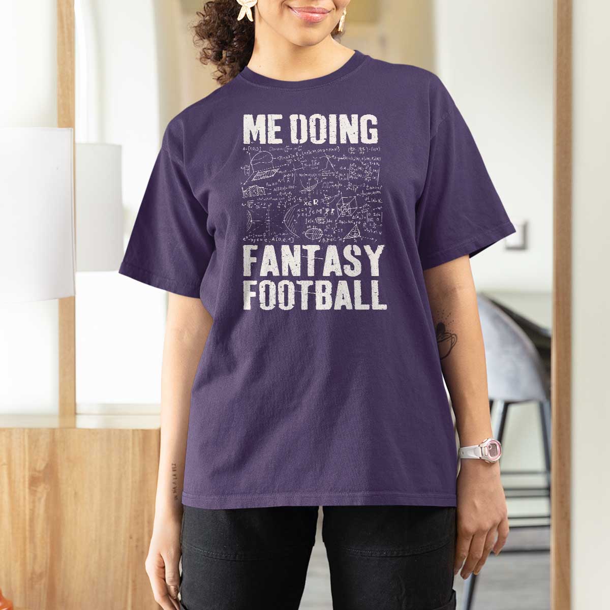 Funny Fantasy Football T Shirt For Women Draft Party Commish FFL Vintage Touchdown Season - Wonder Print Shop
