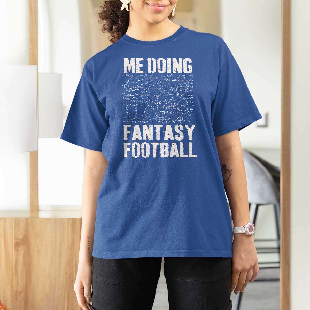Funny Fantasy Football T Shirt For Women Draft Party Commish FFL Vintage Touchdown Season - Wonder Print Shop