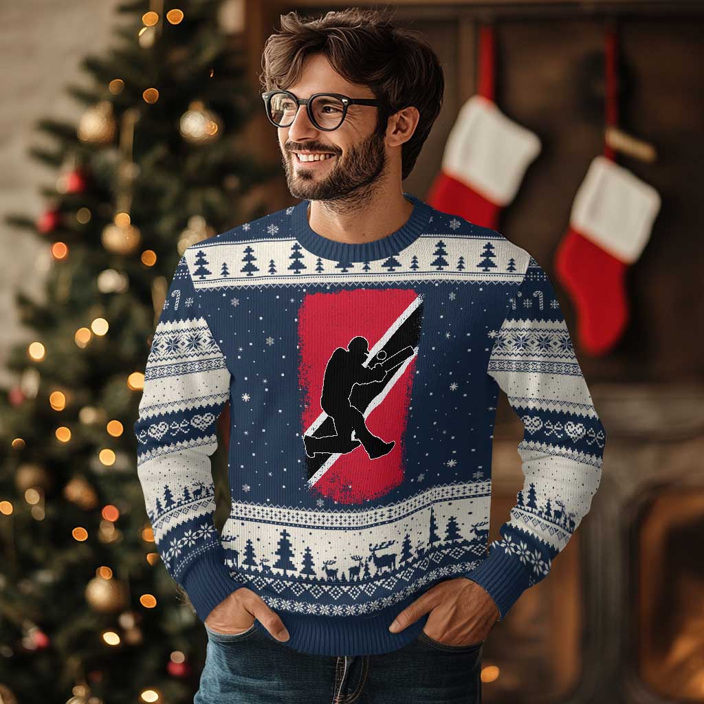 Trinidad and Tobago Cricket Ugly Christmas Sweater Retro Vintage Sport Trini Trinidadian Flag Cricket Fan