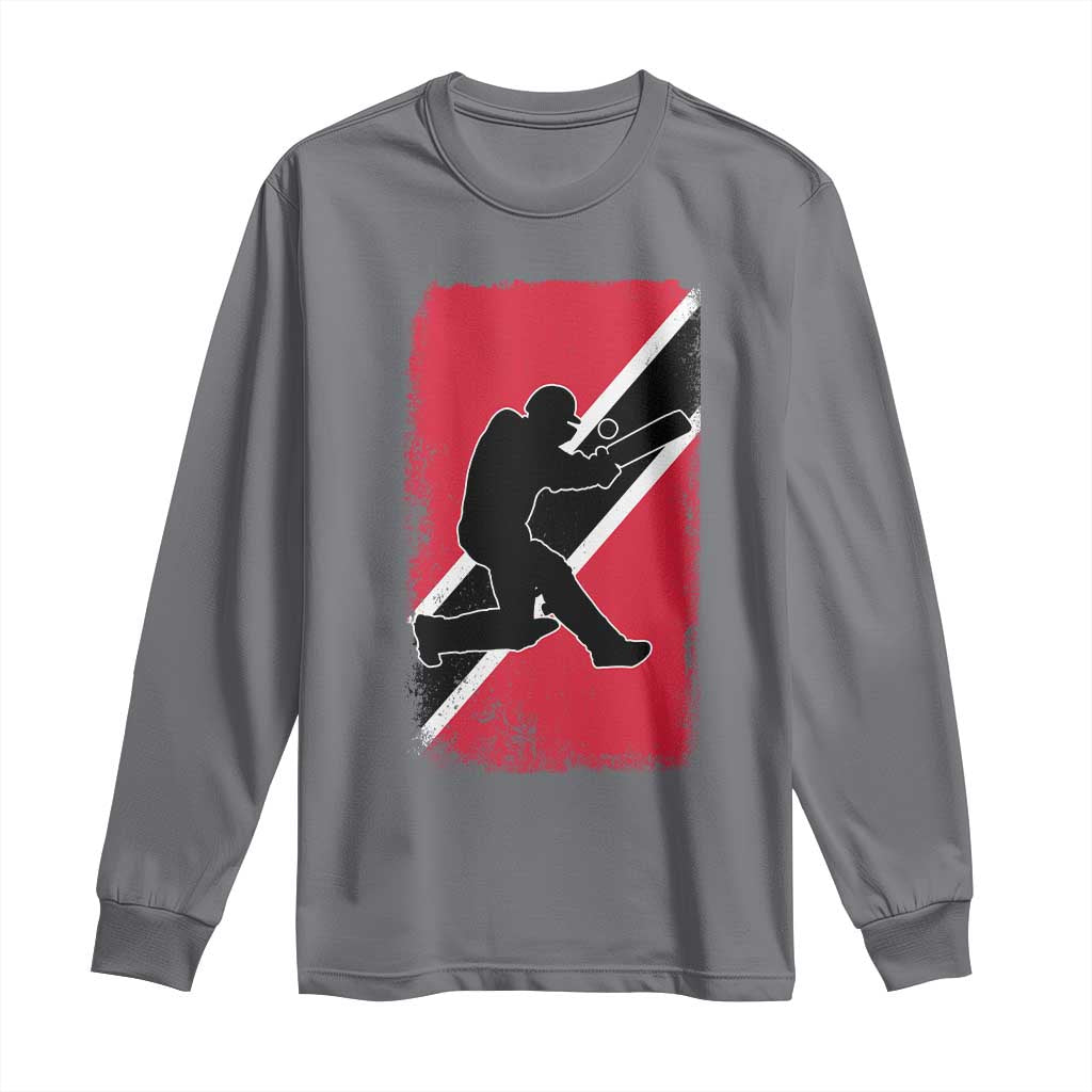 Trinidad and Tobago Cricket Long Sleeve Shirt Retro Vintage Sport Trini Trinidadian Flag Cricket Fan