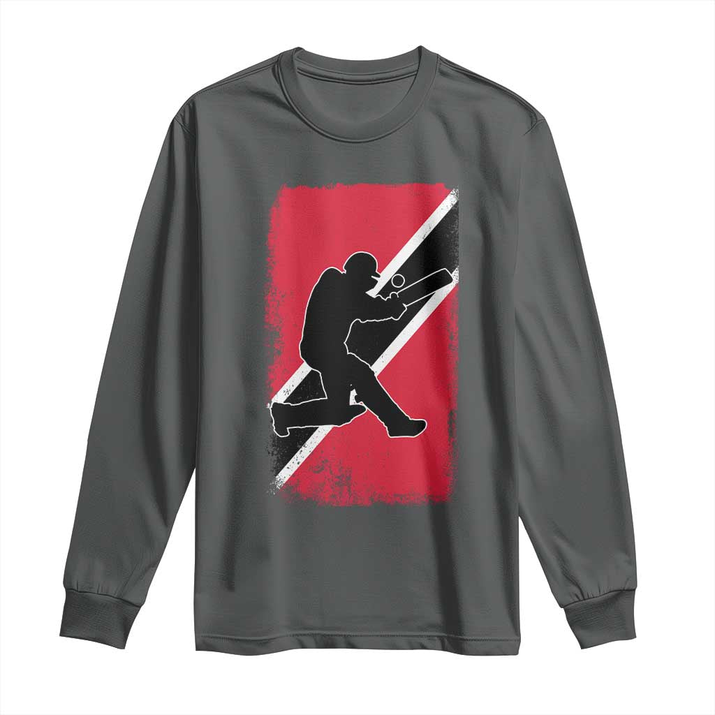 Trinidad and Tobago Cricket Long Sleeve Shirt Retro Vintage Sport Trini Trinidadian Flag Cricket Fan