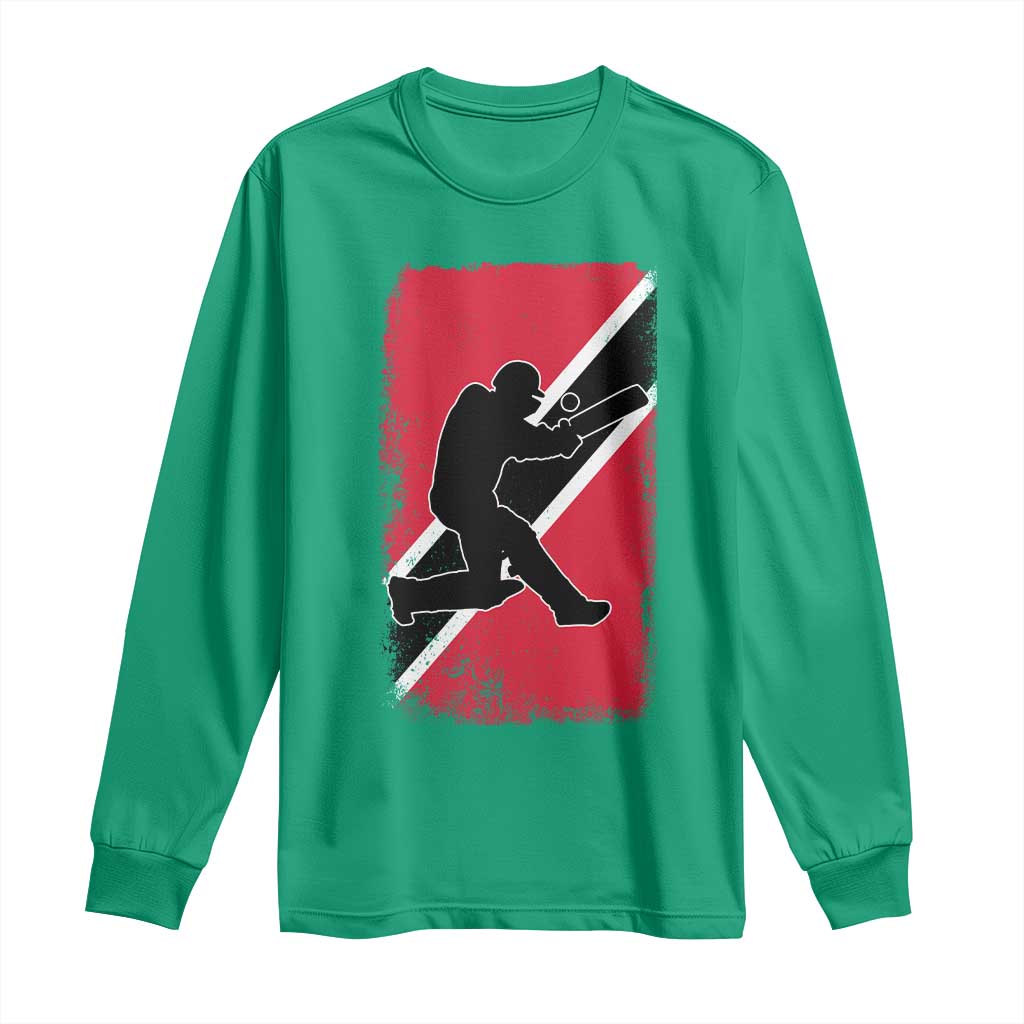 Trinidad and Tobago Cricket Long Sleeve Shirt Retro Vintage Sport Trini Trinidadian Flag Cricket Fan