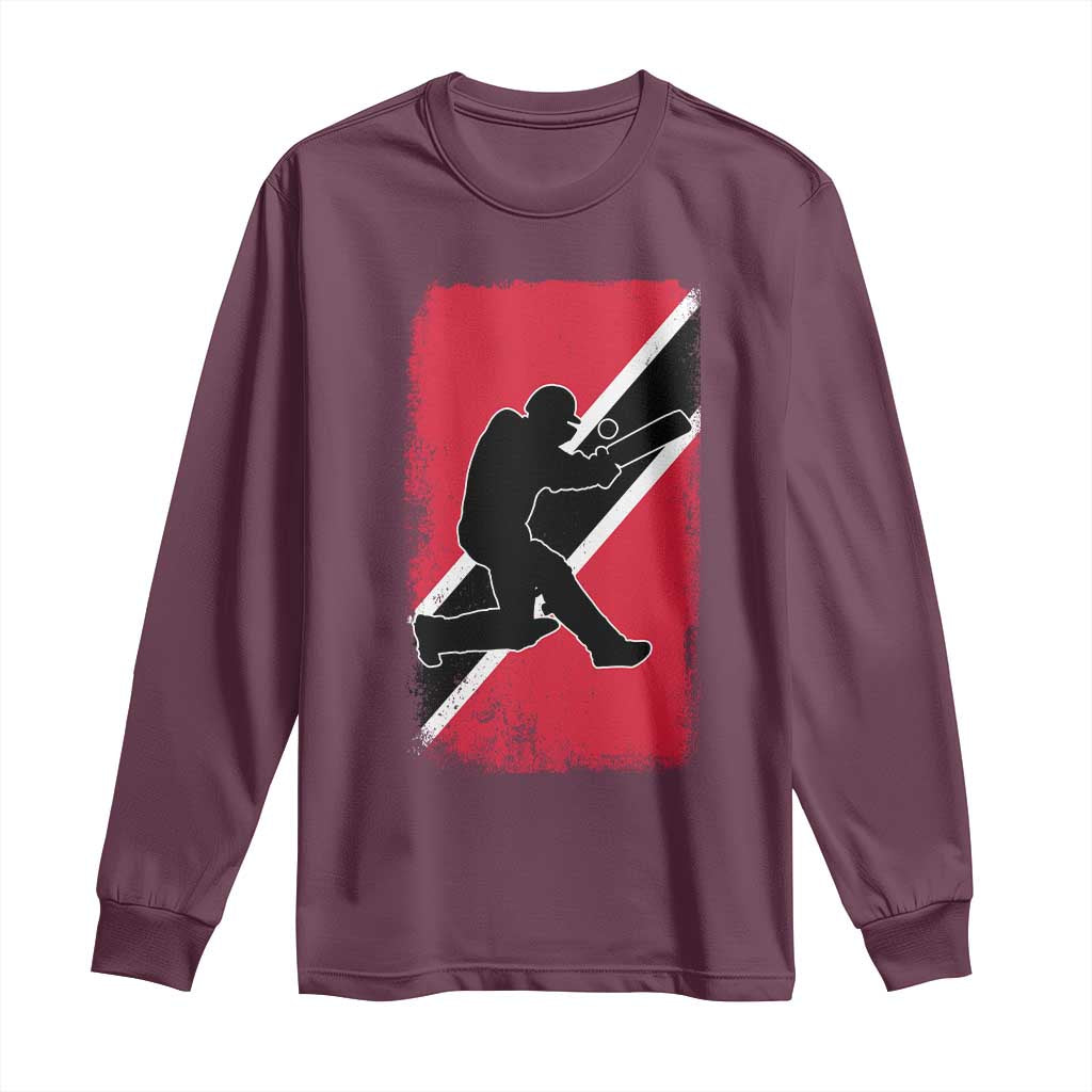 Trinidad and Tobago Cricket Long Sleeve Shirt Retro Vintage Sport Trini Trinidadian Flag Cricket Fan