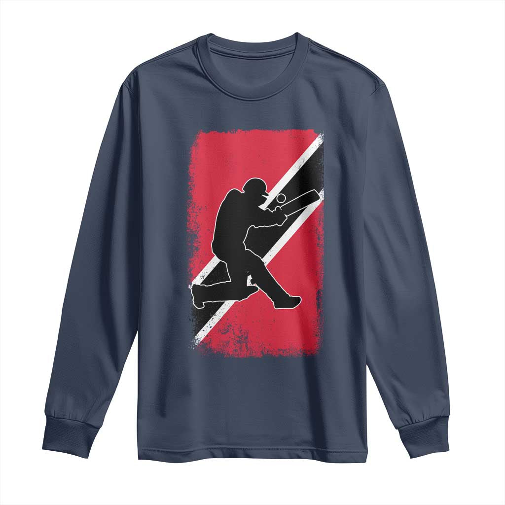 Trinidad and Tobago Cricket Long Sleeve Shirt Retro Vintage Sport Trini Trinidadian Flag Cricket Fan