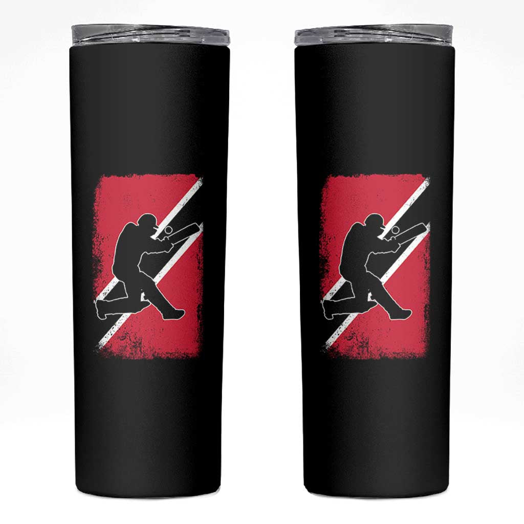 Trinidad and Tobago Cricket Skinny Tumbler Retro Vintage Sport Trini Trinidadian Flag Cricket Fan