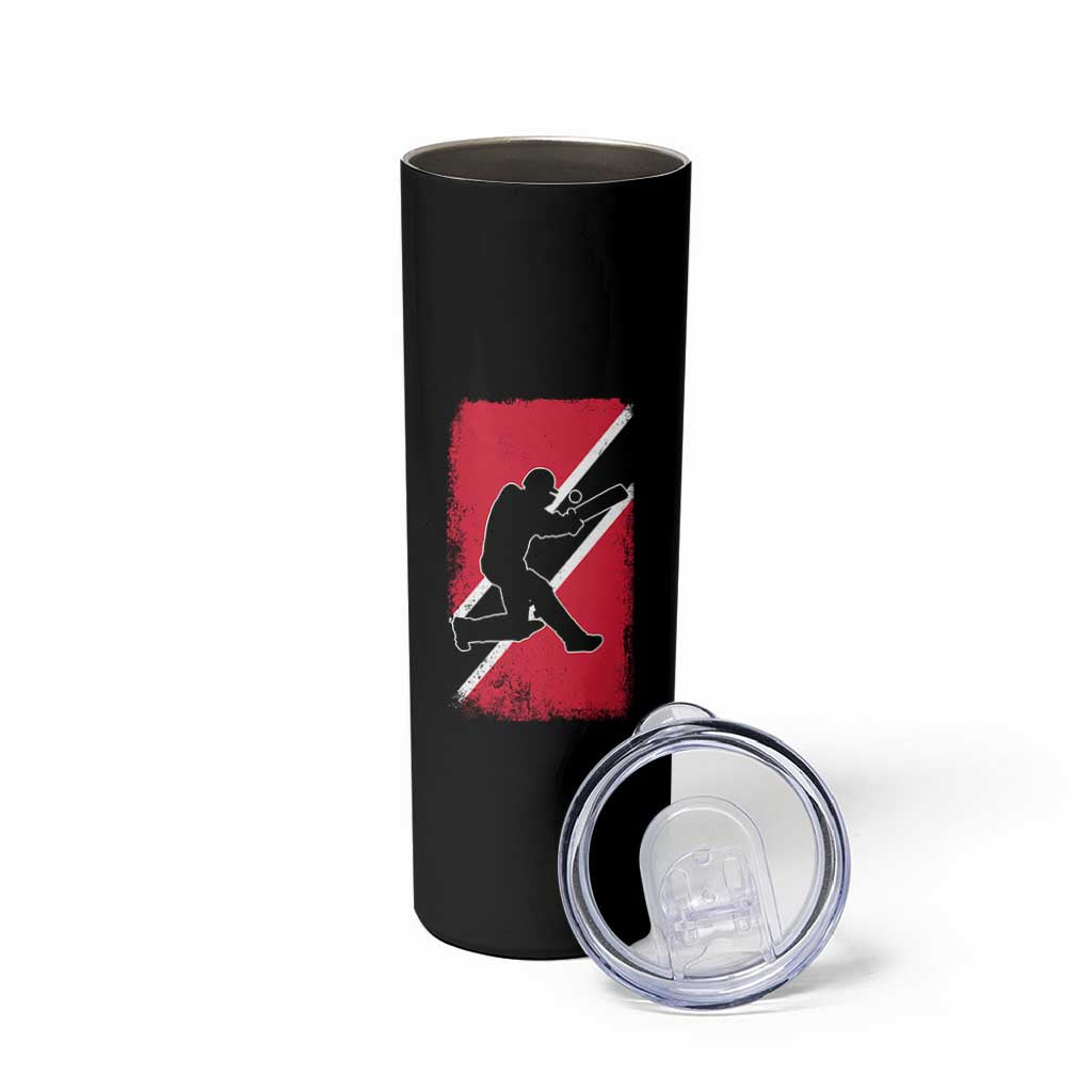 Trinidad and Tobago Cricket Skinny Tumbler Retro Vintage Sport Trini Trinidadian Flag Cricket Fan