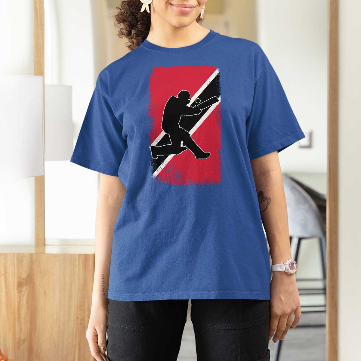 Trinidad and Tobago Cricket T Shirt For Women Retro Vintage Sport Trini Trinidadian Flag Cricket Fan