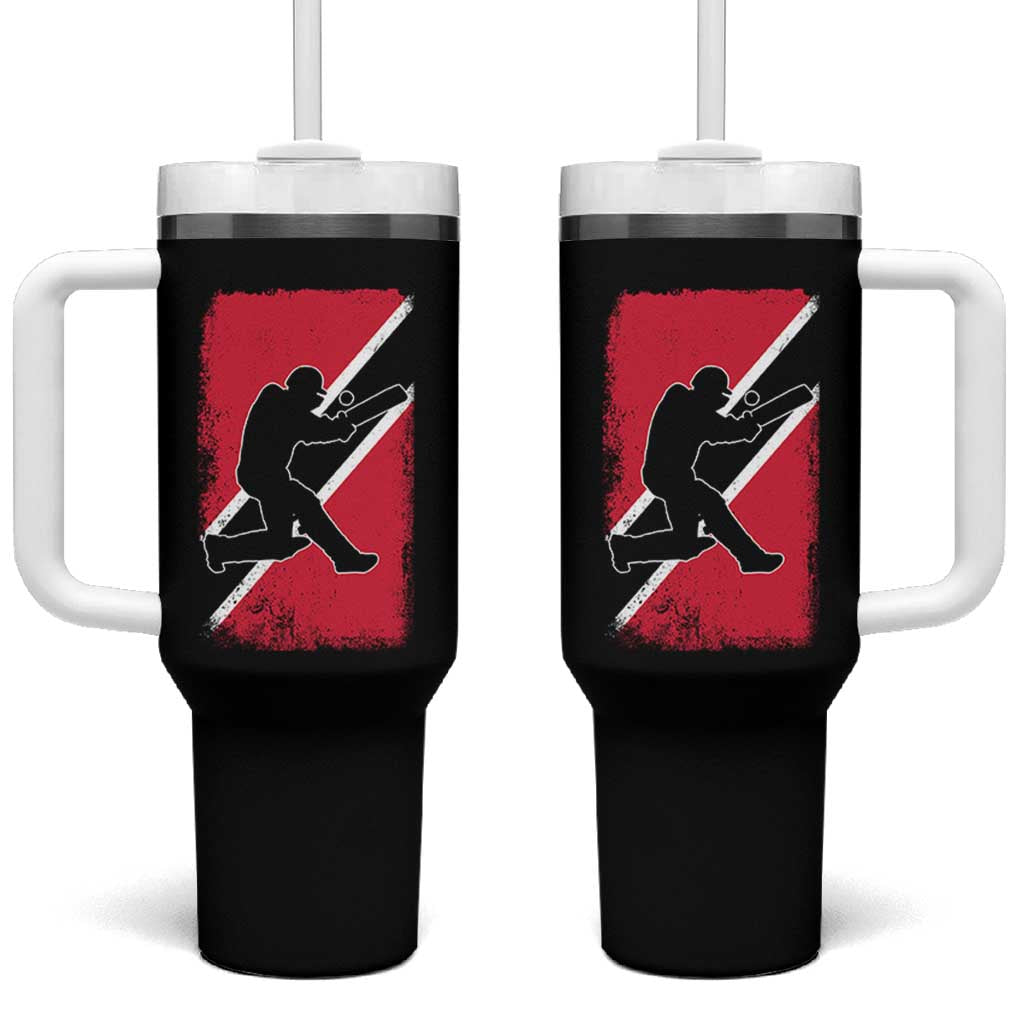 Trinidad and Tobago Cricket Tumbler With Handle Retro Vintage Sport Trini Trinidadian Flag Cricket Fan
