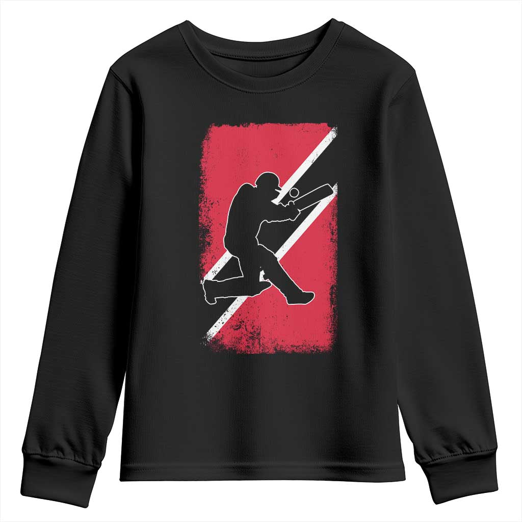 Trinidad and Tobago Cricket Youth Sweatshirt Retro Vintage Sport Trini Trinidadian Flag Cricket Fan