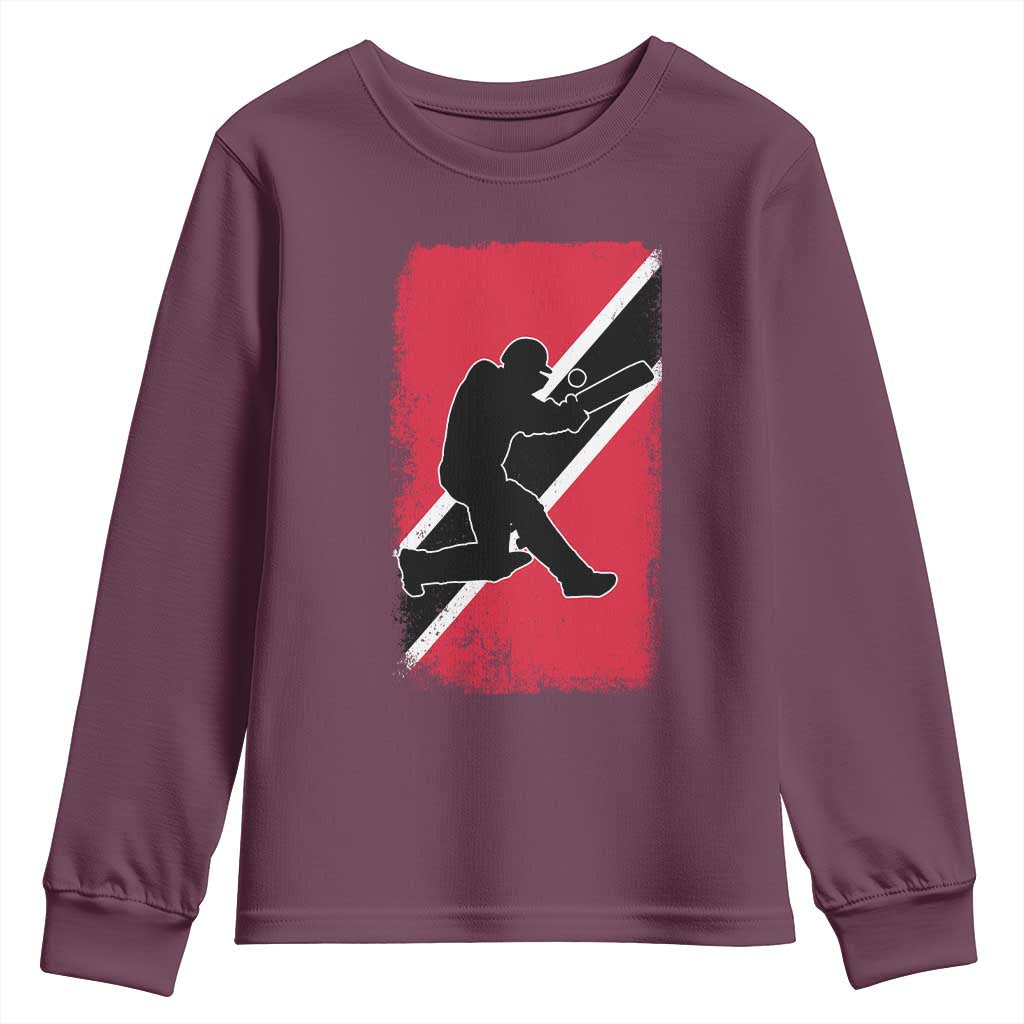 Trinidad and Tobago Cricket Youth Sweatshirt Retro Vintage Sport Trini Trinidadian Flag Cricket Fan