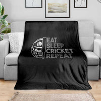 Eat Sleep Cricket Repeat Throw Blanket Retro Vintage Cricket Gifts