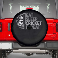 Eat Sleep Cricket Repeat Spare Tire Cover Retro Vintage Cricket Gifts