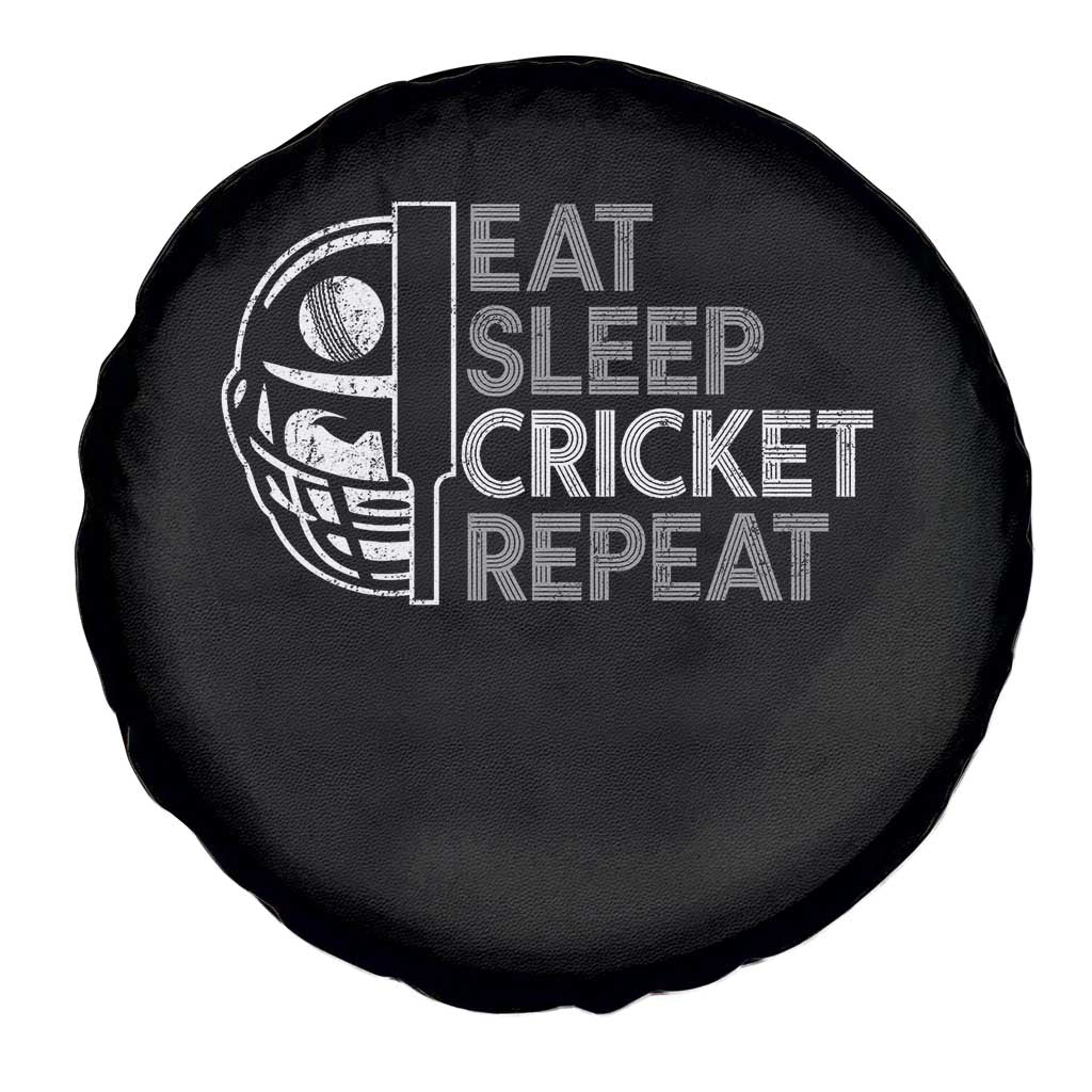 Eat Sleep Cricket Repeat Spare Tire Cover Retro Vintage Cricket Gifts