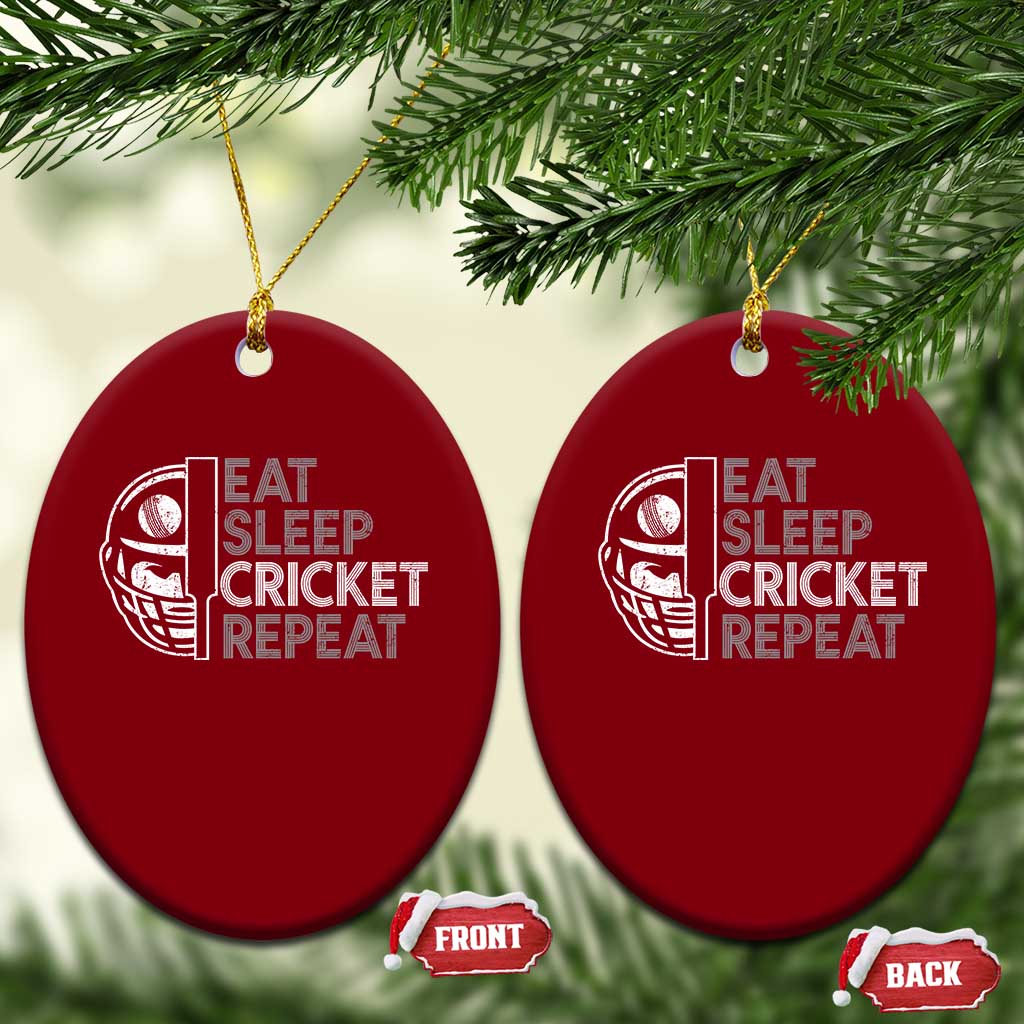 Eat Sleep Cricket Repeat Ceramic Ornament Retro Vintage Cricket Gifts
