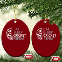 Eat Sleep Cricket Repeat Ceramic Ornament Retro Vintage Cricket Gifts