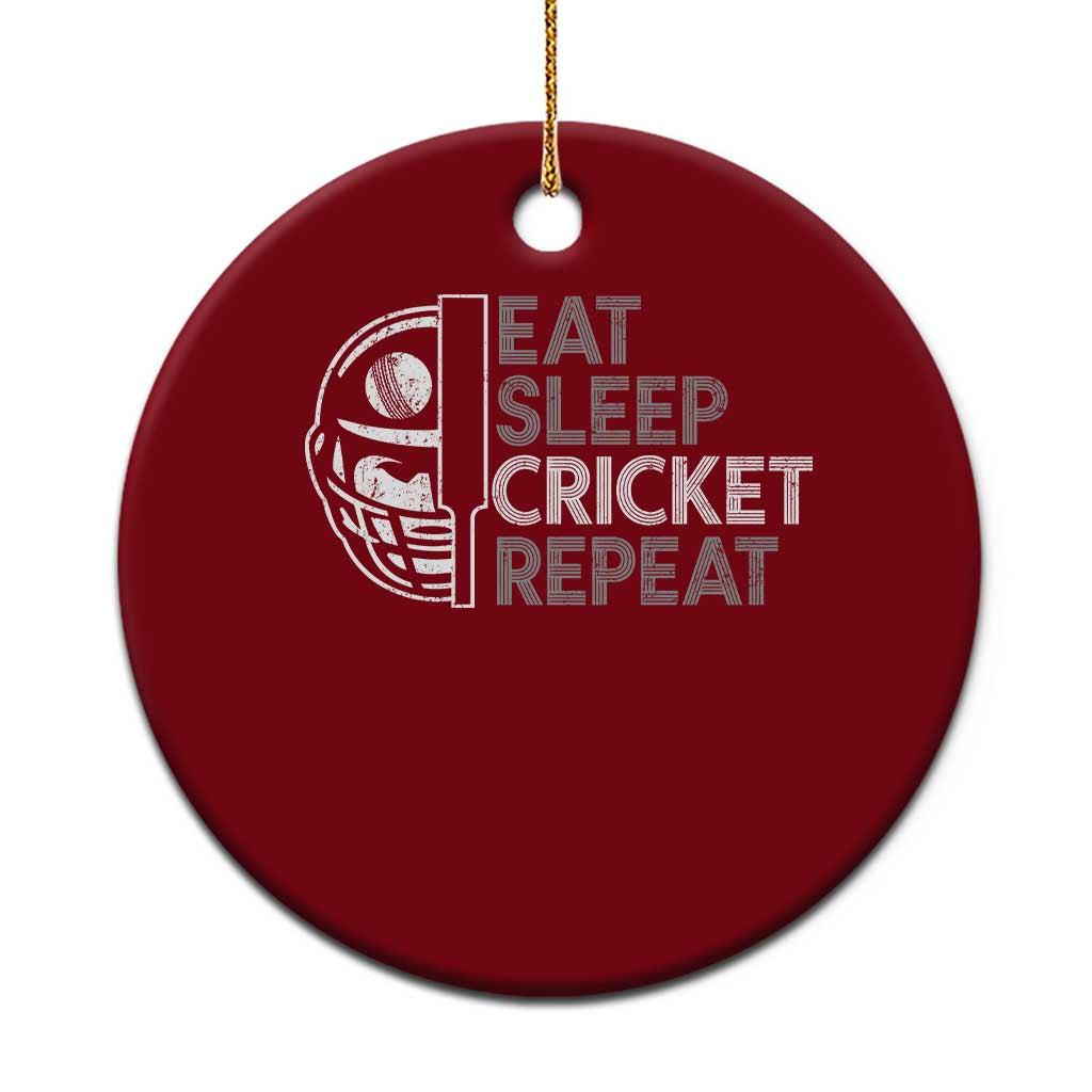 Eat Sleep Cricket Repeat Ceramic Ornament Retro Vintage Cricket Gifts