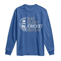 Eat Sleep Cricket Repeat Long Sleeve Shirt Retro Vintage Cricket Gifts