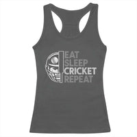 Eat Sleep Cricket Repeat Racerback Tank Top Retro Vintage Cricket Gifts