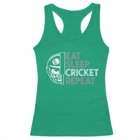 Eat Sleep Cricket Repeat Racerback Tank Top Retro Vintage Cricket Gifts