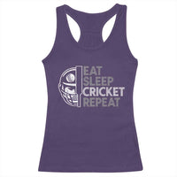 Eat Sleep Cricket Repeat Racerback Tank Top Retro Vintage Cricket Gifts