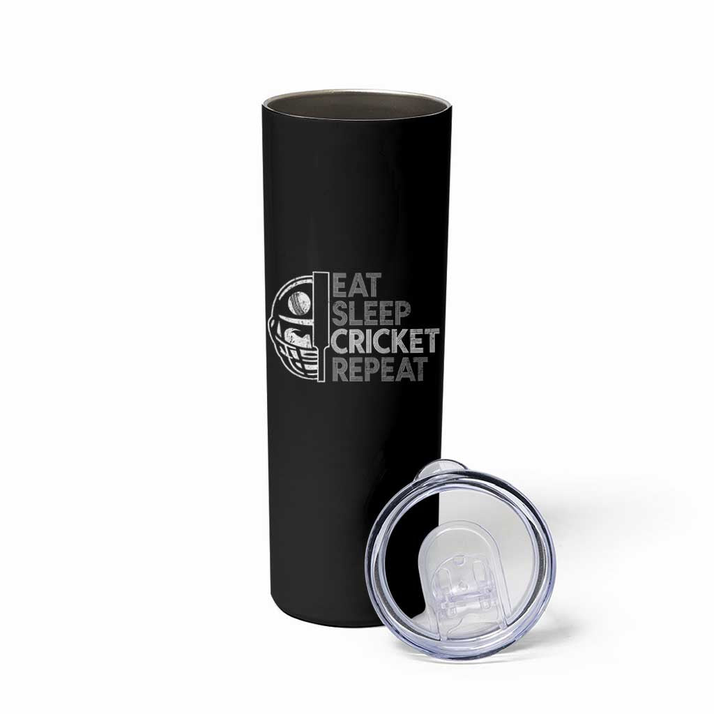 Eat Sleep Cricket Repeat Skinny Tumbler Retro Vintage Cricket Gifts