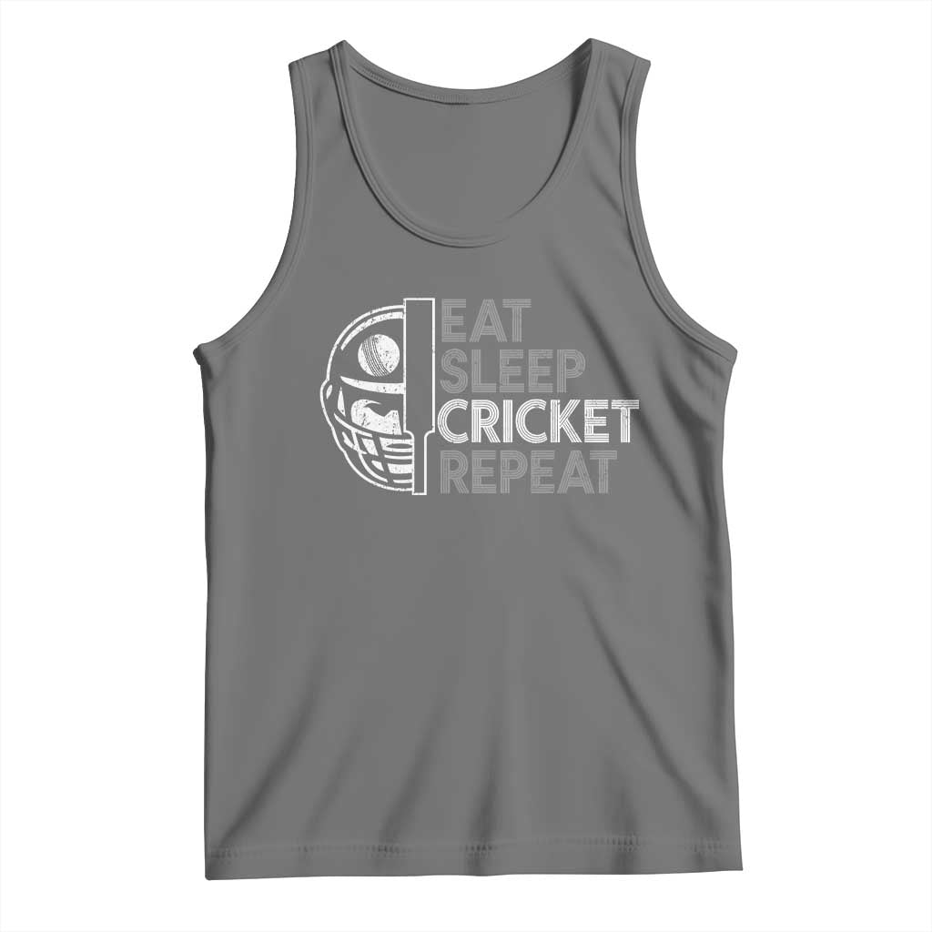 Eat Sleep Cricket Repeat Tank Top Retro Vintage Cricket Gifts