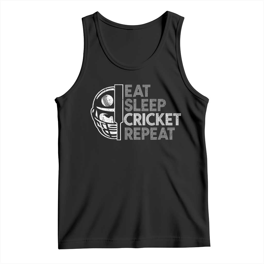 Eat Sleep Cricket Repeat Tank Top Retro Vintage Cricket Gifts