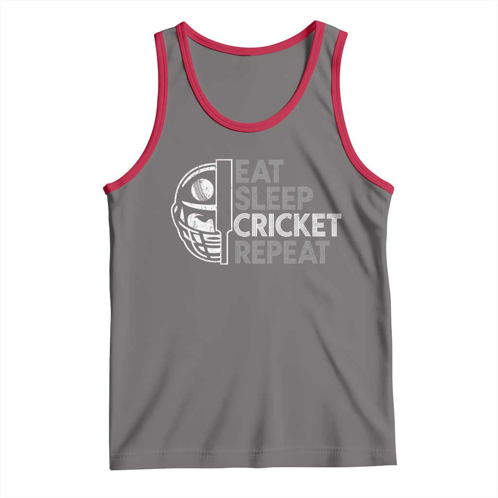Eat Sleep Cricket Repeat Tank Top Retro Vintage Cricket Gifts
