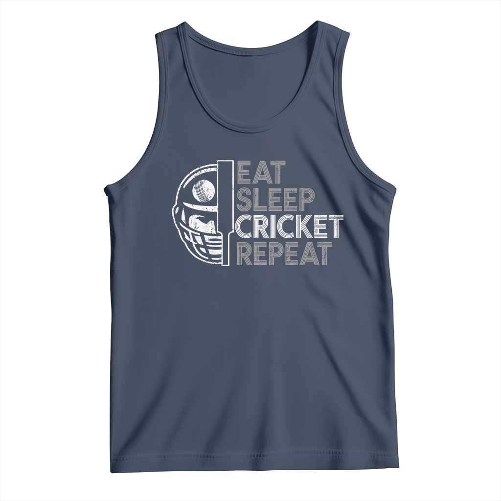 Eat Sleep Cricket Repeat Tank Top Retro Vintage Cricket Gifts