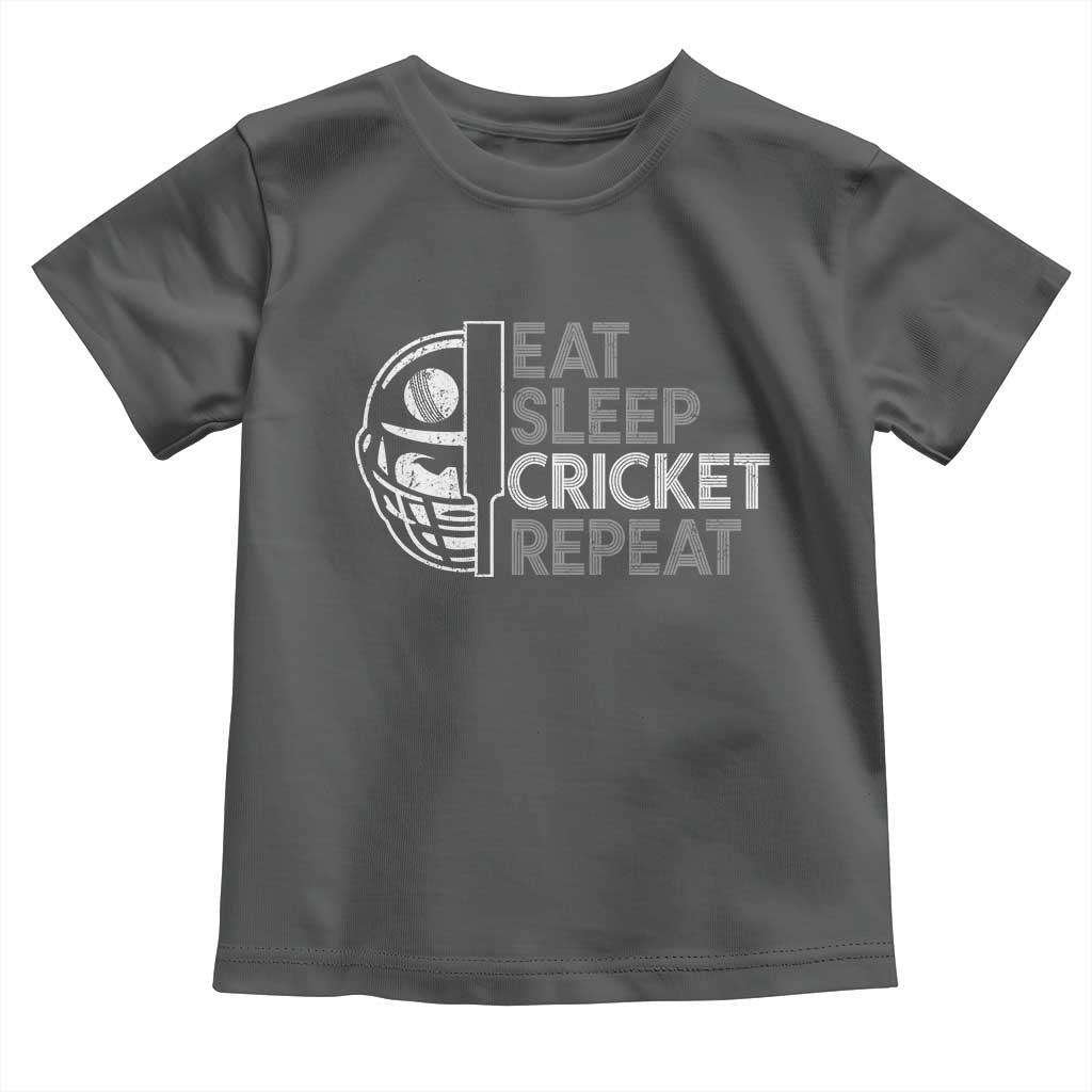 Eat Sleep Cricket Repeat Toddler T Shirt Retro Vintage Cricket Gifts